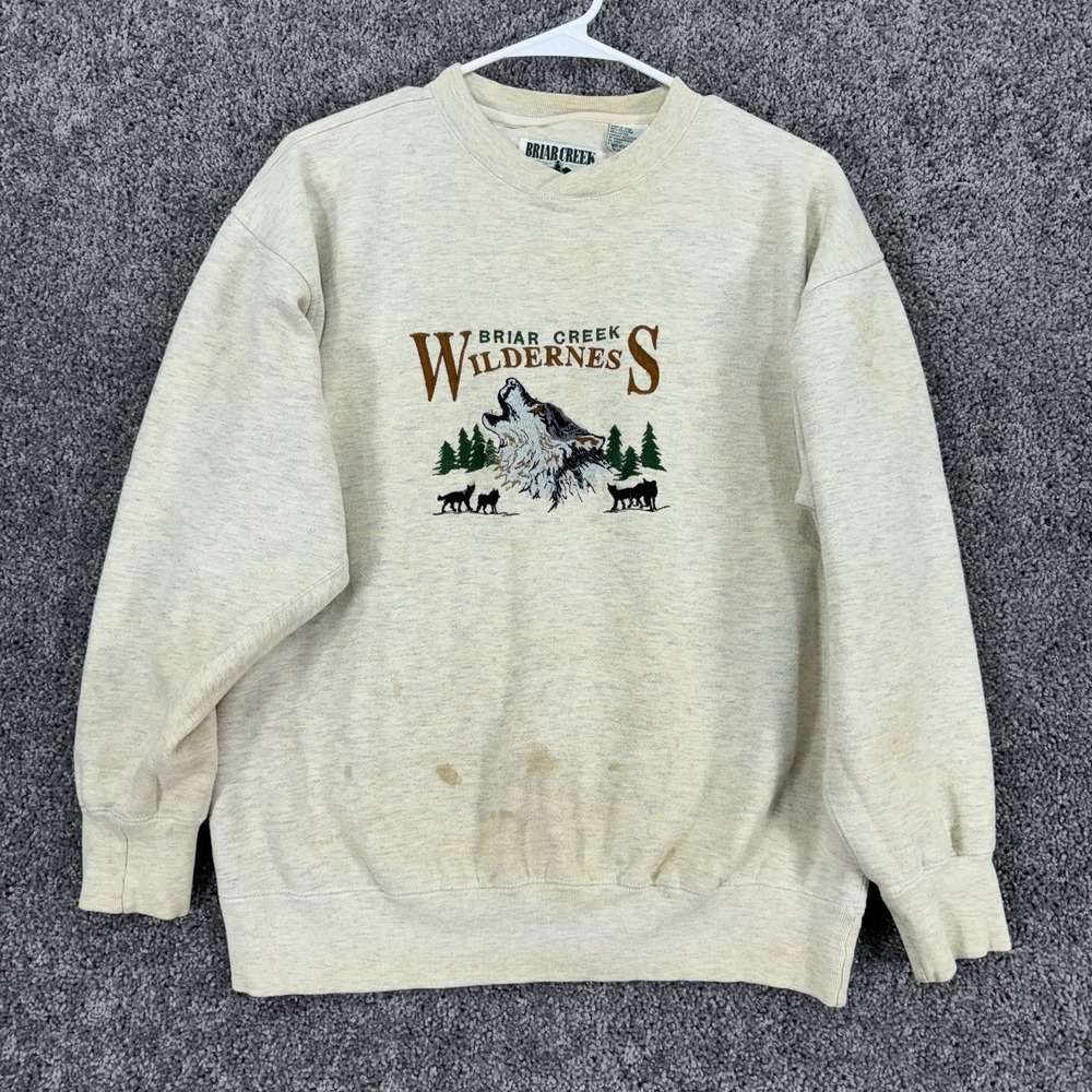 Vtg Briar Creek Sweatshirt Mens Large Long Sleeve Embroidered Outdoor Casual